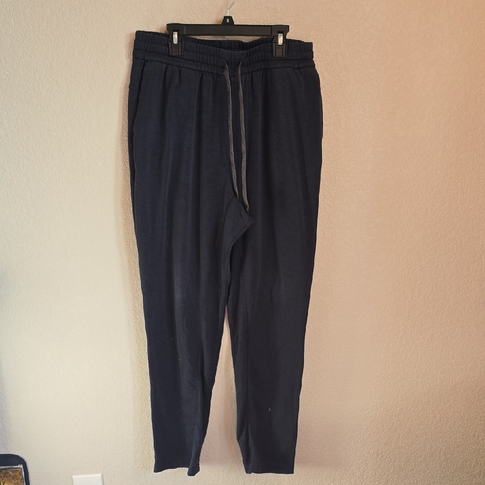 Prana Women’s Navy Blue Herringbone Active Joggers Pants Size Large